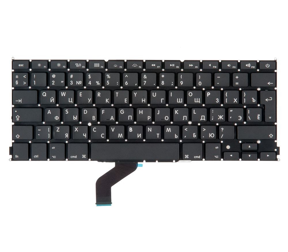 Клавиатура для MacBook Pro 13 Retina A1425 Late 2012 Early 2013 Г-образный Enter RUS РСТ  / OEM