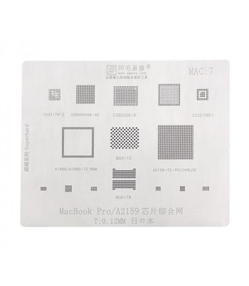 Трафарет AMAOE MAC:7 для MacBook A1989/A1990/A2159 T:0.12mm