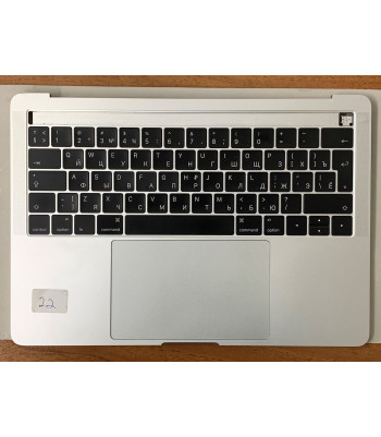 Топкейс с клавиатурой RUS РСТ, трекпадом и АКБ MacBook Pro 13 Retina A1706 2016-2017 Silver б/у (лот 22)