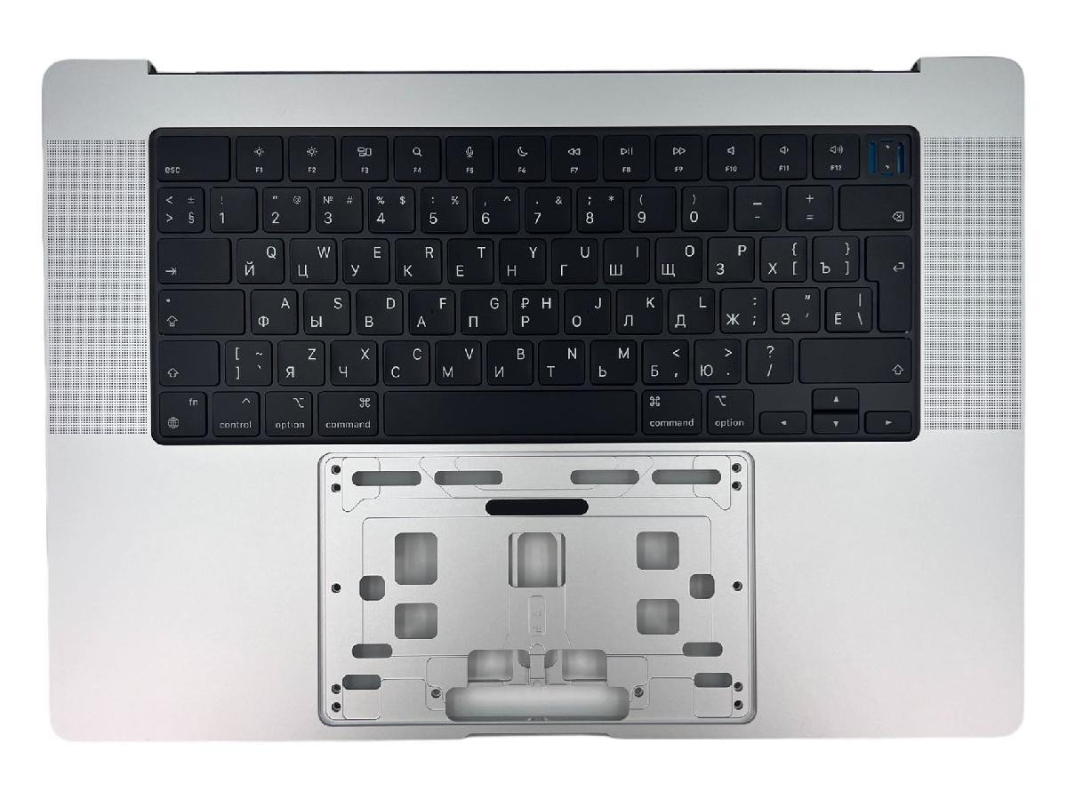 Топкейс в сборе RUS РСТ без АКБ MacBook Pro 16 A2485 2021 Silver AASP